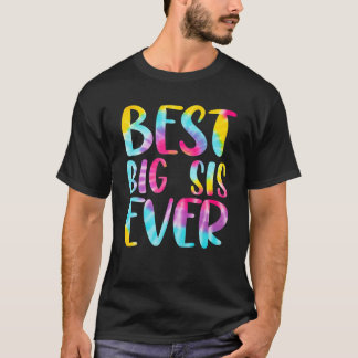 Beste Big Sis ooit Kleurrijke Tie Dye Matching Fam T-shirt