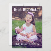 Beste Big Sister Nieuwe Broer Geboorteaankondiging Aankondiging (Voorkant)