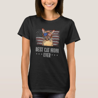 Beste Birmese kat-mam ooit - Amerikaanse vlag T-shirt