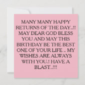 BESTE BIRTHDAY-KAART KAART (Achterkant)