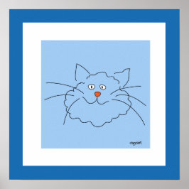 Beste Blauwe Kat 16x16 Posterprint Poster