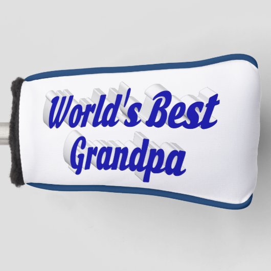 Beste blauwe opa-tekst golfheadcover (Voorkant)