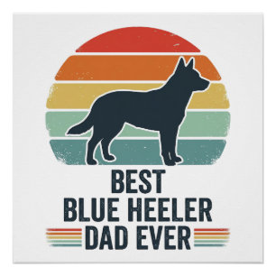 Beste Blue Heeler vader ooit vintage honden shirt  Perfect Poster