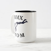 Beste "BMX MAM" ooit! Moederdag Tweekleurige Koffiemok (Voorkant links)
