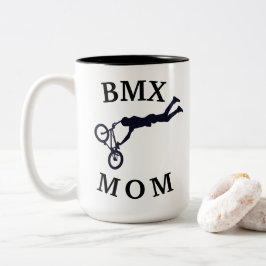Beste "BMX MAM" ooit! Moederdag Tweekleurige Koffiemok