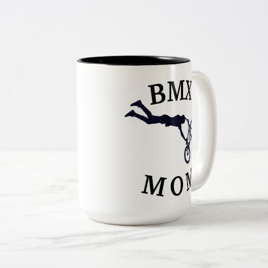 Beste "BMX MAM" ooit! Moederdag Tweekleurige Koffiemok (Voorkant rechts)