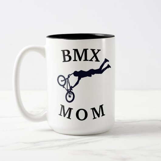 Beste "BMX MAM" ooit! Moederdag Tweekleurige Koffiemok (Links)