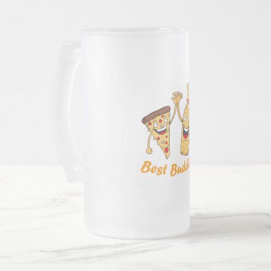 Beste Boeddies Pizza en Beer Matglas Bierpul (Voorkant links)