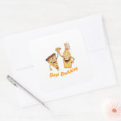 Beste Boeddies Pizza en Beer Vierkante Sticker (Envelop)