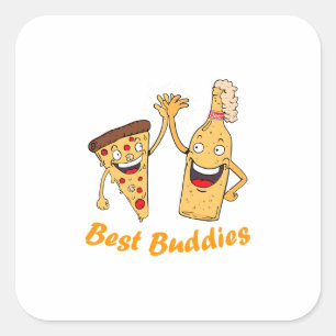Beste Boeddies Pizza en Beer Vierkante Sticker