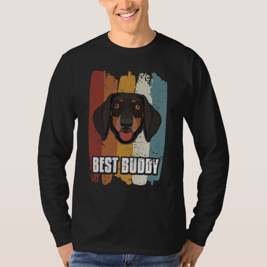 Beste boeddy, glimlachend Dachshund T-shirt (Voorkant)
