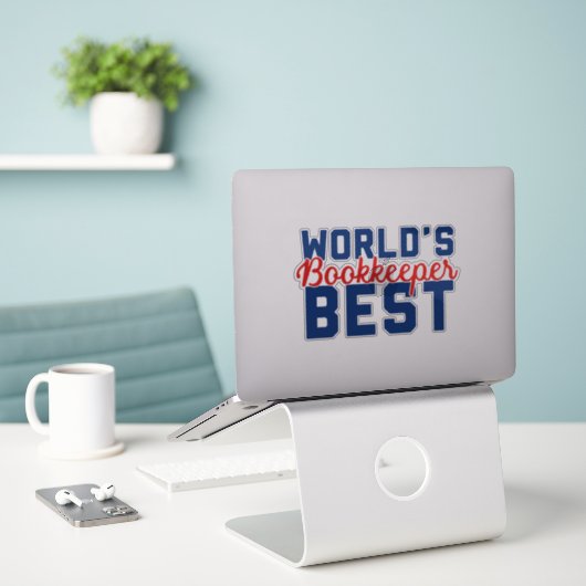 Beste Boekhouder Ter Wereld Sticker (Laptop op bureau)