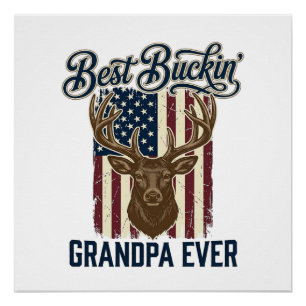 Beste Bok Grandpa Ooit Hert Jagen Shirt Ontwerp Perfect Poster
