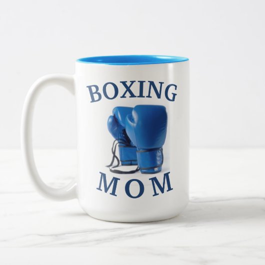 Beste "BOKSEN MAM" ooit! Moederdag Tweekleurige Koffiemok (Links)