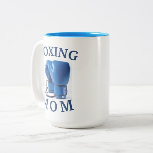 Beste "BOKSEN MAM" ooit! Moederdag Tweekleurige Koffiemok (Voorkant links)