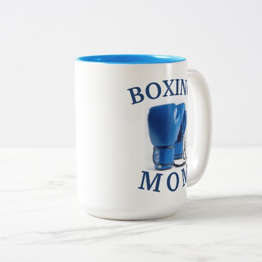 Beste "BOKSEN MAM" ooit! Moederdag Tweekleurige Koffiemok (Voorkant rechts)