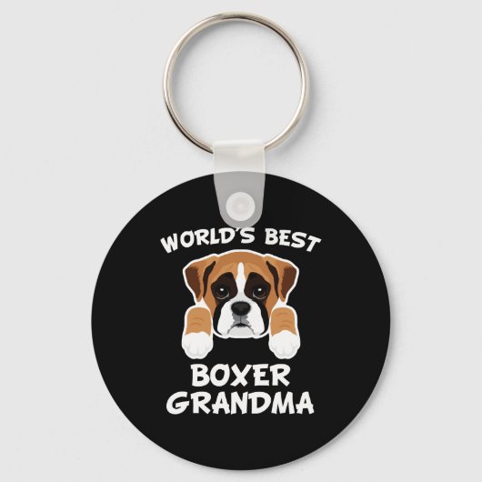 Beste Bokser Oma Hond Granddog Sleutelhanger (Voorkant)