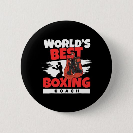 Beste Bokstrainer ter Wereld Boksklub Kickboksen B Ronde Button 5,7 Cm (Voorkant)