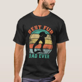 Beste Bont Papa Ever Grappige Retro  Kat en Hond T-shirt (Voorkant)