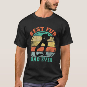 Beste Bont Papa Ever Grappige Retro Kat en Hond T-shirt