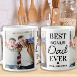 Beste BONUS DAD ooit, aangepast 2 Foto Vaderdag Koffiemok<br><div class="desc">Verras je bonusvader of stapvader deze dag met een persoonlijke mok voor fotokoffie. "Beste Bonus DAD ooit." Pas deze bonusvader-mok aan met favoriete foto's, berichten en namen. Bezoek ons collectie voor de beste vaderdag en gepersonaliseerde vaders cadeaus. COPYRIGHT © 2020 Judy Burrows, Black Dog Art - Alle rechten voorbehouden. Best...</div>