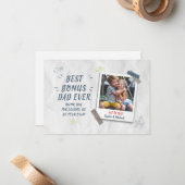 Beste Bonus Dad Stepdad Kinder Foto Custom Notitiekaartje (Voorkant / Achterkant in situ)