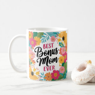 Beste Bonus Mama Ooit Mok - Bloemen Moederdag Gift