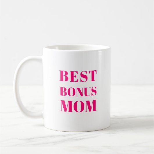 Beste Bonus Moeder Moederdag hot roze fuchsia wit Koffiemok (Links)