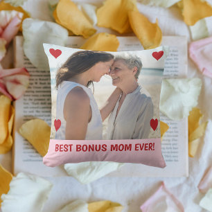 Beste Bonus Moeder Ooit Foto Harten Moederdag Bday Kussen