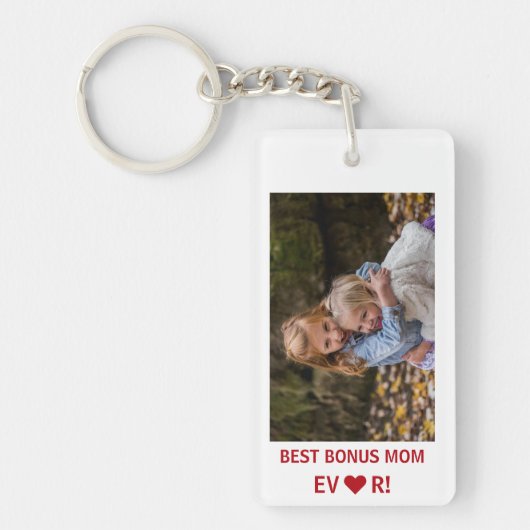 Beste Bonus Moeder Ooit Moederdag Foto Keepsake Sleutelhanger (Voorkant)