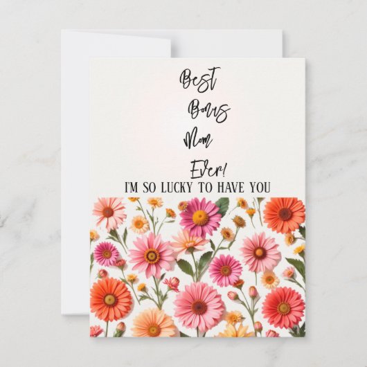 Beste Bonus Moeder Ooit Moederdagkaart voor Stiefm Feestdagenkaart (Voorkant)