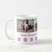 Beste Bonus Moeder Ooit, w / hart. Naam + 3 foto's Koffiemok (Links)