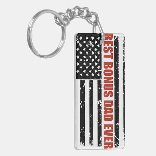 Beste Bonus Pap Ooit Vlag Sleutelhanger (Voorkant Links)