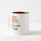 Beste Bonus Pap van Par Golf Lover Custom Tweekleurige Koffiemok (Voorkant links)