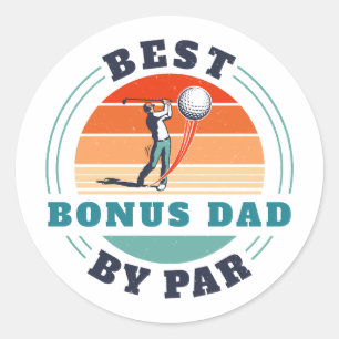 Beste Bonus Papa Door Par Stepdad Vaders Dag Ronde Sticker
