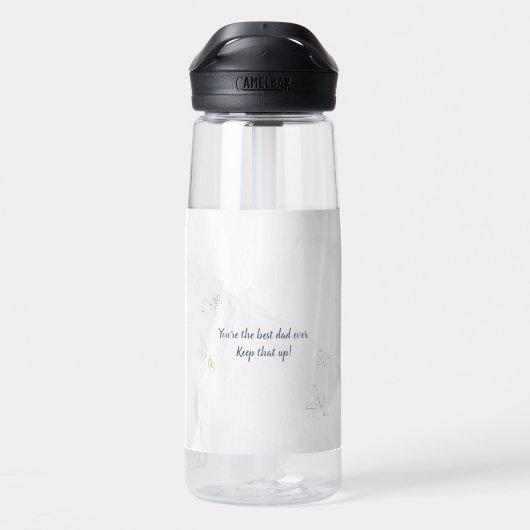 Beste Bonus Papa Ooit Stepdad Kinder Foto Custom Waterfles (Achterkant)