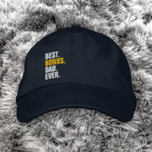 Beste Bonus Papa Ooit stiefvader vaders dag Geborduurde Pet