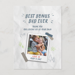 Beste Bonus Papa Stepdad Custom Photo Briefkaart