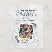 Beste Bonus Papa Stepdad Custom Photo Briefkaart (Voorkant)