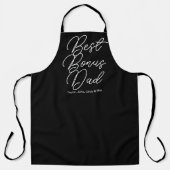 Beste Bonus Papa zwart modern script stap kinder n Schort (Voorkant)