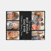 Beste Bonus Vader Ooit Foto Collage Vaderdag Fleece Deken (Voorkant (Horizontaal))