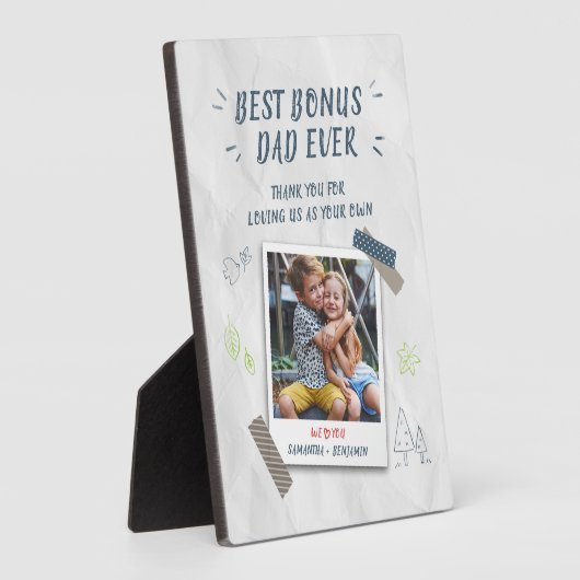 Beste bonus vader ooit Fotovaders Dag Keepslag Fotoplaat (Zijkant)