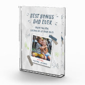 Beste Bonus Vader Ooit KeepSake Custom Fotoblokken (Rechts)