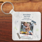 Beste bonus vader ooit Stap pa Foto Keepslag Aange Sleutelhanger (Voorkant)