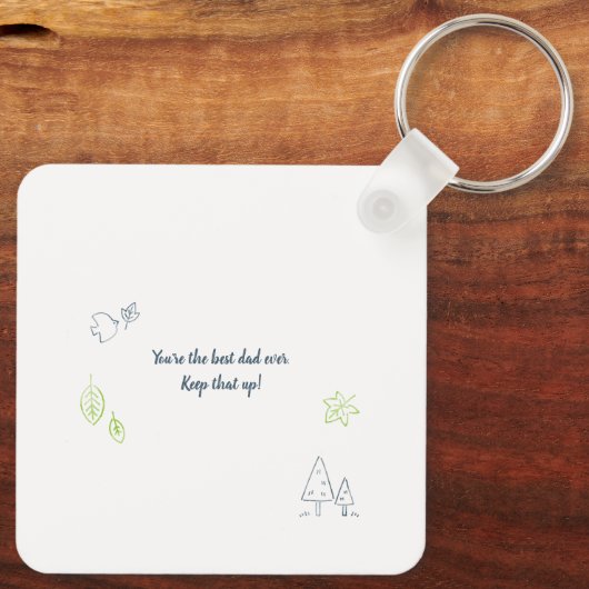 Beste bonus vader ooit Stap pa Foto Keepslag Aange Sleutelhanger (Achterkant)