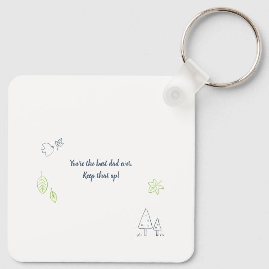 Beste bonus vader ooit Stap pa Foto Keepslag Aange Sleutelhanger (Achterkant)