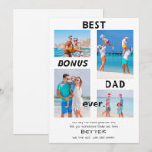 Beste Bonus Vader Ooit Stepdad 4 Foto Vaderdag Feestdagenkaart (Voorkant / Achterkant)