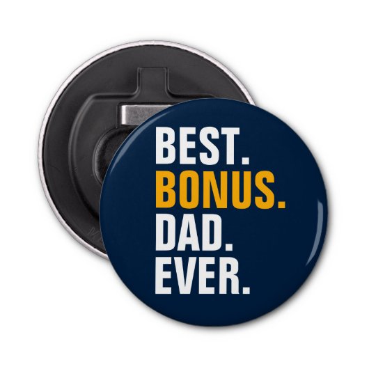 Beste bonus vader ooit stiefvader button flesopener (Voorkant)