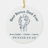 Beste bonus Vader Ooit, Vader Kinderen 1-Foto Keramisch Ornament (Voorkant)