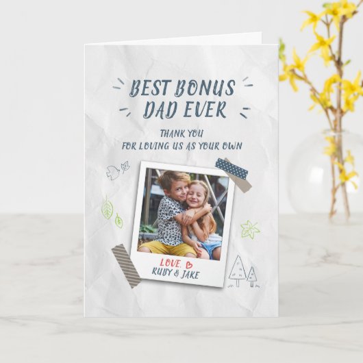 Beste Bonus Vader Vaderdag Stiefvader Aangepaste F Kaart (Gele Bloem)